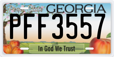 GA license plate PFF3557