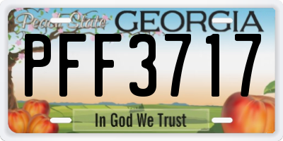 GA license plate PFF3717