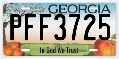 GA license plate PFF3725