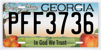 GA license plate PFF3736