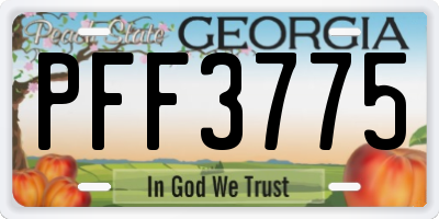GA license plate PFF3775