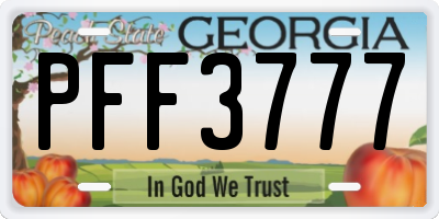 GA license plate PFF3777