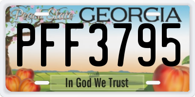 GA license plate PFF3795