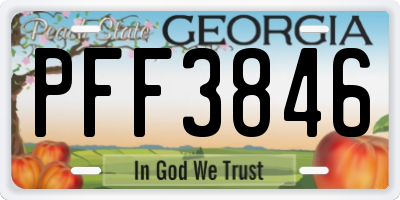 GA license plate PFF3846