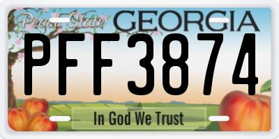 GA license plate PFF3874