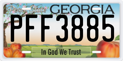 GA license plate PFF3885