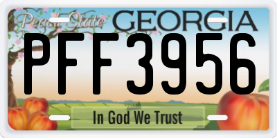 GA license plate PFF3956