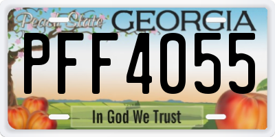 GA license plate PFF4055