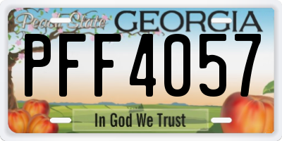GA license plate PFF4057
