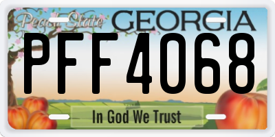 GA license plate PFF4068