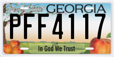 GA license plate PFF4117