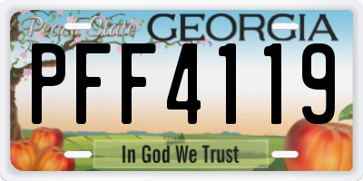 GA license plate PFF4119
