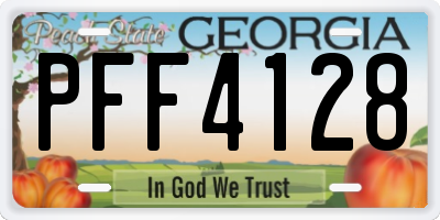 GA license plate PFF4128