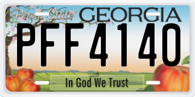 GA license plate PFF4140
