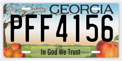 GA license plate PFF4156