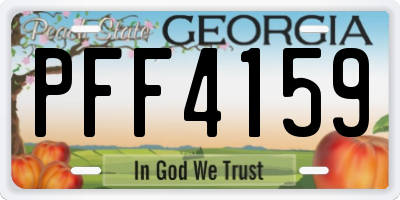 GA license plate PFF4159