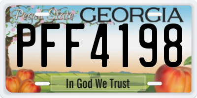 GA license plate PFF4198