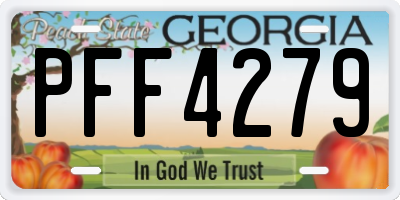GA license plate PFF4279