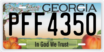 GA license plate PFF4350