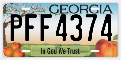 GA license plate PFF4374