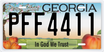 GA license plate PFF4411