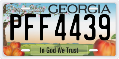 GA license plate PFF4439