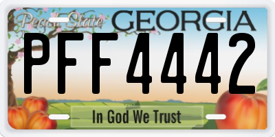 GA license plate PFF4442