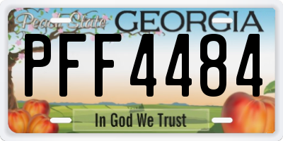 GA license plate PFF4484