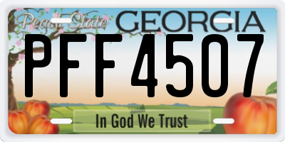 GA license plate PFF4507