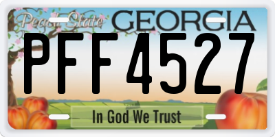 GA license plate PFF4527