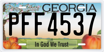 GA license plate PFF4537