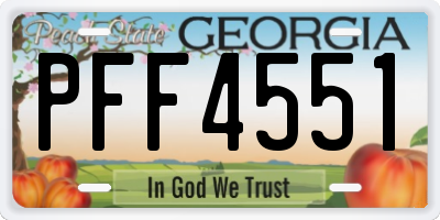 GA license plate PFF4551