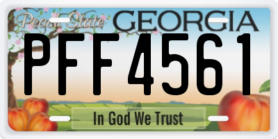 GA license plate PFF4561