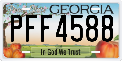 GA license plate PFF4588