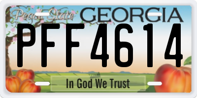 GA license plate PFF4614