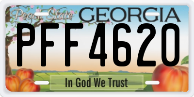 GA license plate PFF4620