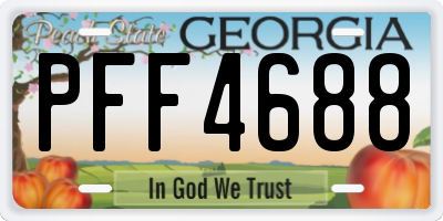 GA license plate PFF4688