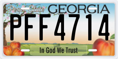 GA license plate PFF4714