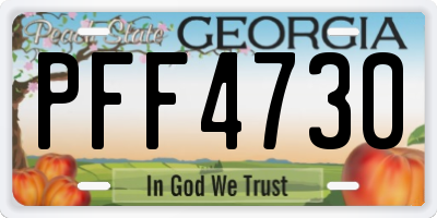 GA license plate PFF4730