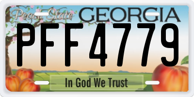 GA license plate PFF4779