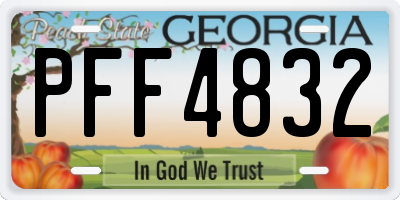 GA license plate PFF4832