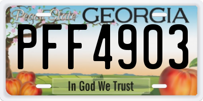 GA license plate PFF4903