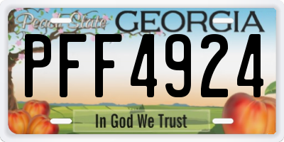 GA license plate PFF4924
