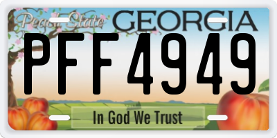 GA license plate PFF4949