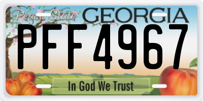 GA license plate PFF4967
