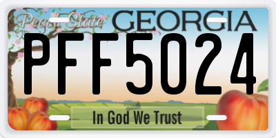 GA license plate PFF5024
