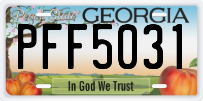 GA license plate PFF5031