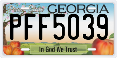 GA license plate PFF5039