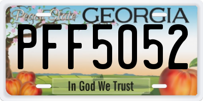GA license plate PFF5052