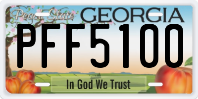 GA license plate PFF5100